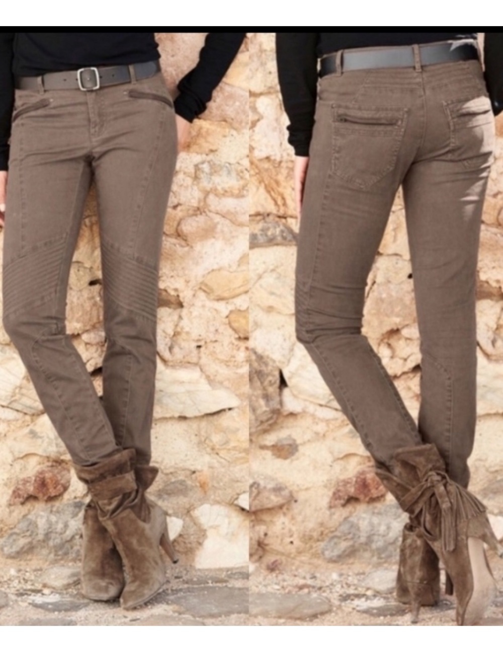 Peruvian Connection Brown
Moto Skinny Pants Ribbed
Knee Tactical Edgy Size 6.